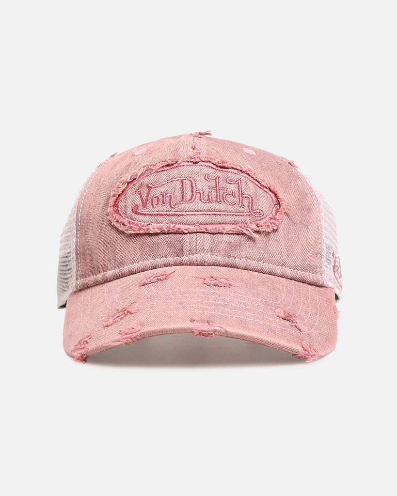Von Dutch Overdye Wash Trucker Snapback Pink | Culture Kings