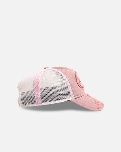 Von Dutch Overdye Wash Trucker Snapback Pink