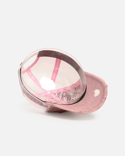 Von Dutch Overdye Wash Trucker Snapback Pink
