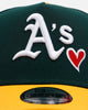 New Era Oakland Athletics 'Team Color Hearts' 9FORTY A-Frame Snapback Official Team Color
