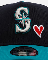 New Era Seattle Mariners 'Team Color Hearts' 9FORTY A-Frame Snapback Official Team Color