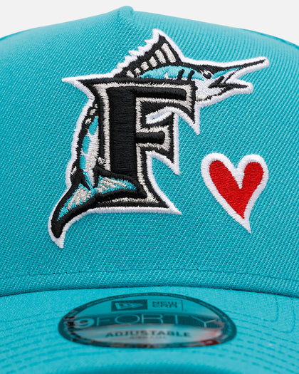 New Era Florida Marlins 'Team Color Hearts' 9FORTY A-Frame Snapback Official Team Color