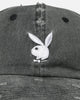 Playboy Distressed Vintage Strapback Dad Hat Black