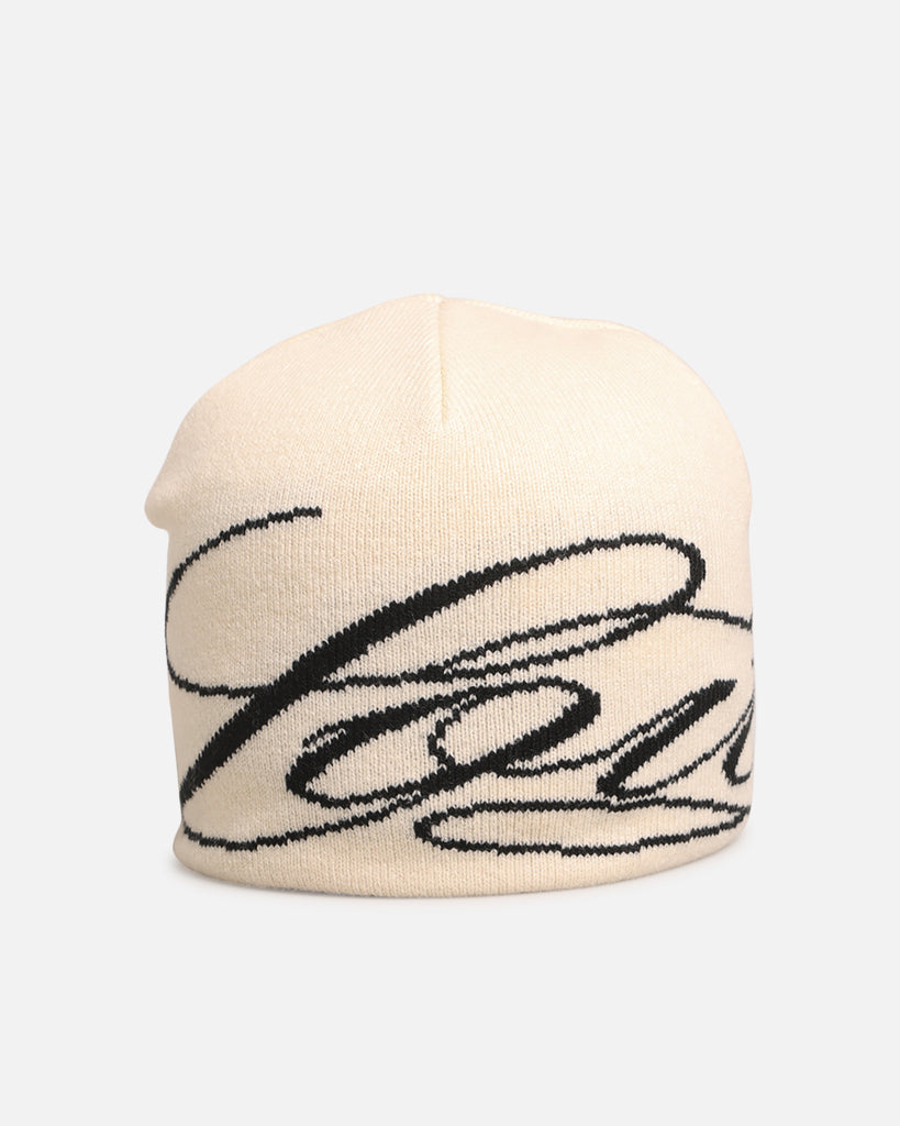 Loiter Skull Knit Beanie Off White | Culture Kings