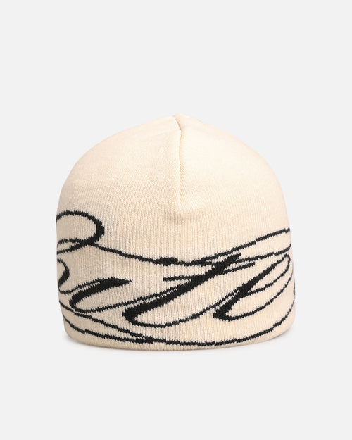 Loiter Skull Knit Beanie Off White