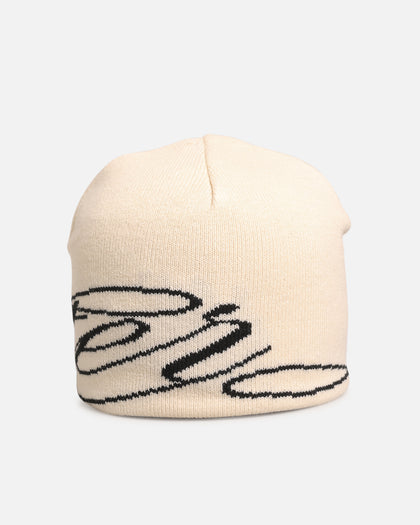 Loiter Skull Knit Beanie Off White