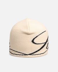 Loiter Skull Knit Beanie Off White