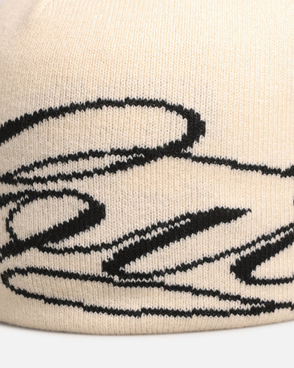 Loiter Skull Knit Beanie Off White