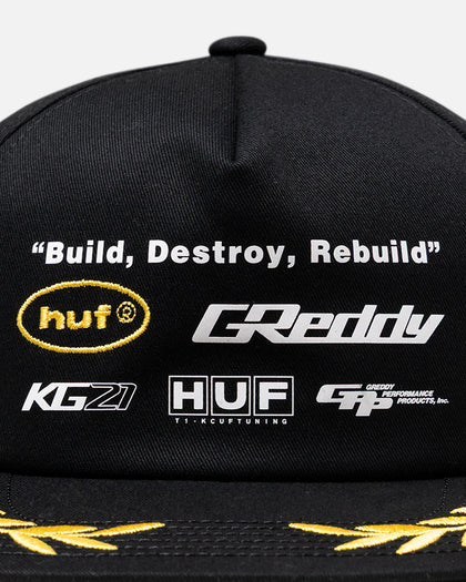 Huf X Greedy Team Snapback Black