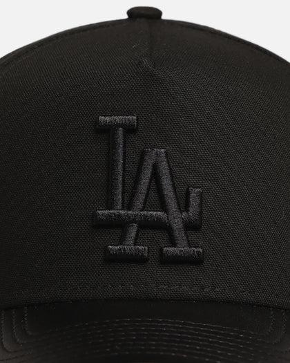 New Era Los Angeles Dodgers 'Canvas Leather' 9FORTY A-Frame Snapback Black