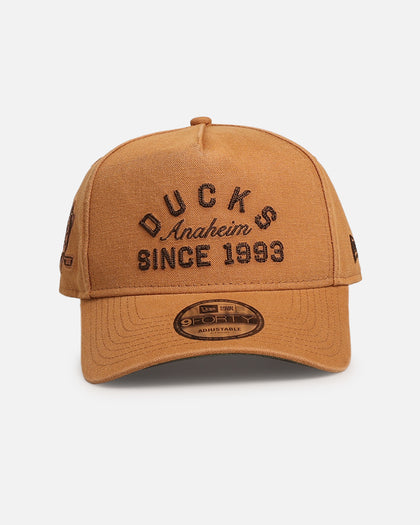 New Era Anaheim Ducks 'Washed Canvas' 9FORTY A-Frame Snapback Walnut