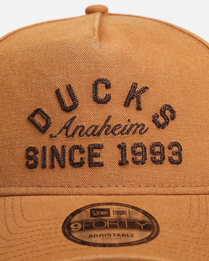New Era Anaheim Ducks 'Washed Canvas' 9FORTY A-Frame Snapback Walnut