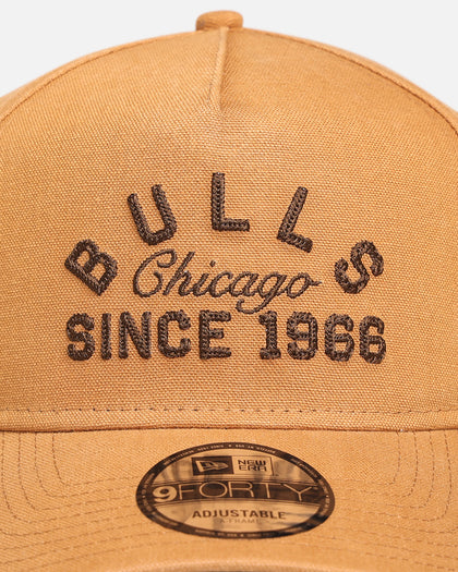 New Era Chicago Bulls 'Washed Canvas' 9FORTY A-Frame Snapback Walnut
