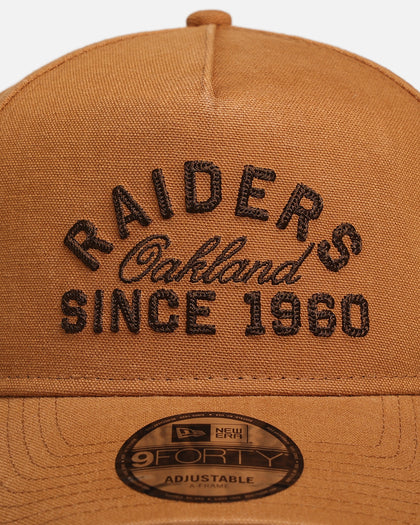 New Era Las Vegas Raiders 'Washed Canvas' 9FORTY A-Frame Snapback Walnut