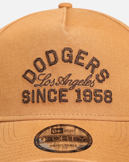 New Era Los Angeles Dodgers 'Washed Canvas' 9FORTY A-Frame Snapback Walnut