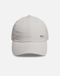 Nike Unstructured Dri-Fit Club Metal Swoosh Strapback Cap Light Bone/Metallic Silver
