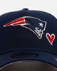 New Era New England Patriots 'Team Color Hearts' 9FORTY A-Frame Snapback Official Team Color