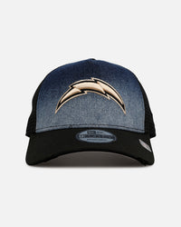 New Era Los Angeles Chargers 'Bleach' 9FORTY A-Frame Trucker Snapback Denim