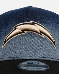 New Era Los Angeles Chargers 'Bleach' 9FORTY A-Frame Trucker Snapback Denim