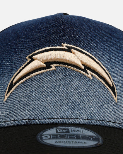 New Era Los Angeles Chargers 'Bleach' 9FORTY A-Frame Trucker Snapback Denim