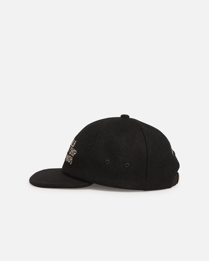 S Double Wool Strapback Cap Black