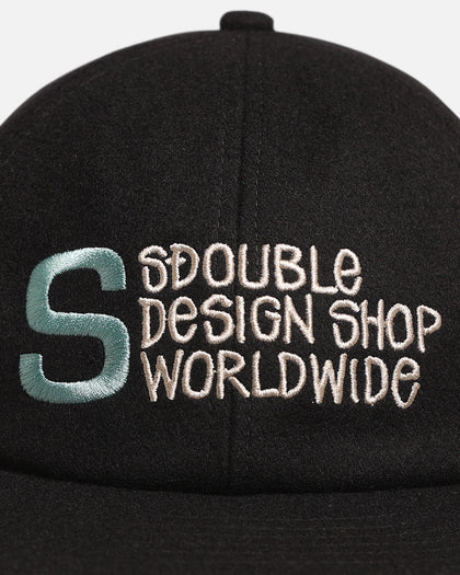 S Double Wool Strapback Cap Black