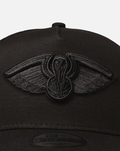 New Era New Orleans Pelicans 'Black On Black' 9FORTY A-Frame Snapback Black