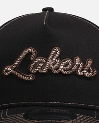 New Era Los Angeles Lakers 'Rope Script' 9FORTY A-Frame Snapback Black/White