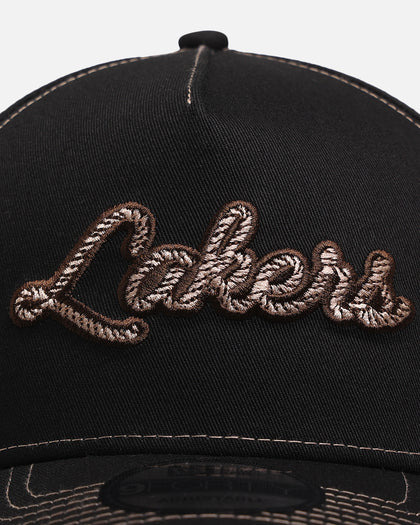 New Era Los Angeles Lakers 'Rope Script' 9FORTY A-Frame Snapback Black/White