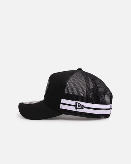 New Era New York Yankees 'Stripe' 9FORTY A-Frame Trucker Snapback Black/White