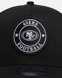 New Era San Francisco 49ers 'Stripe' 9FORTY A-Frame Trucker Snapback Black/White
