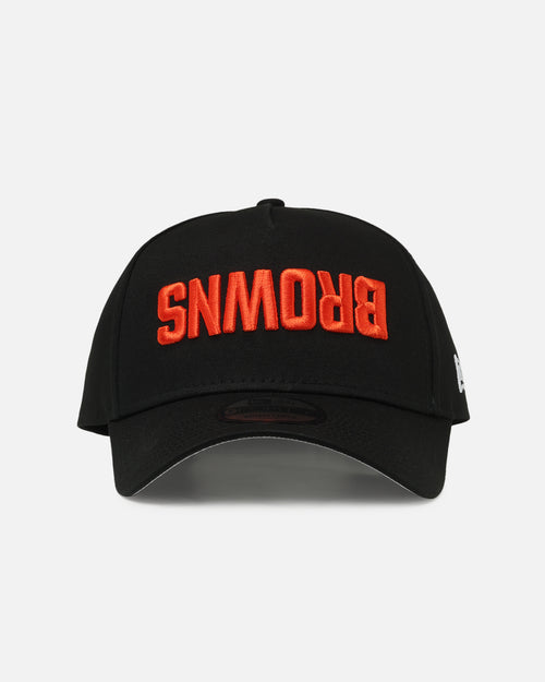 New Era Cleveland Browns 'Upside Down Logo' 9FORTY A-Frame Snapback Black