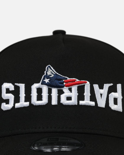 New Era New England Patriots 'Upside Down Logo' 9FORTY A-Frame Snapback Black