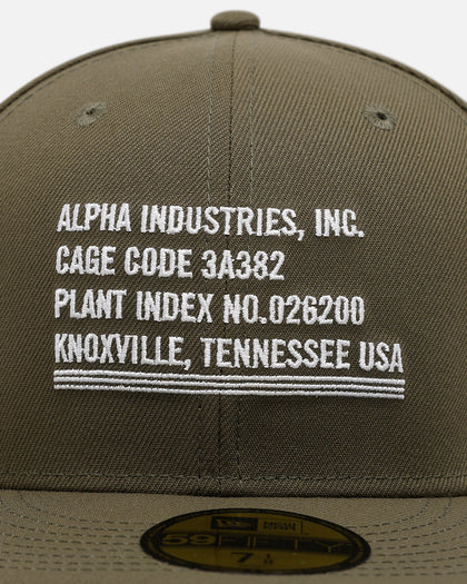 Alpha Industries X New Era Cage Code 59FIFTY Fitted Olive