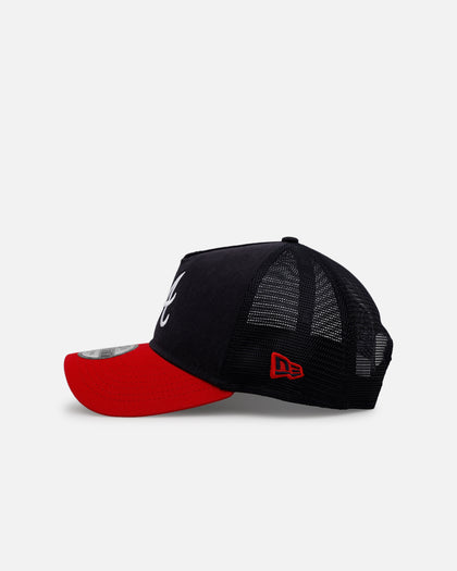 New Era Atlanta Braves 'Washed Truckers' 9FORTY A-Frame Trucker Snapback Official Team Color