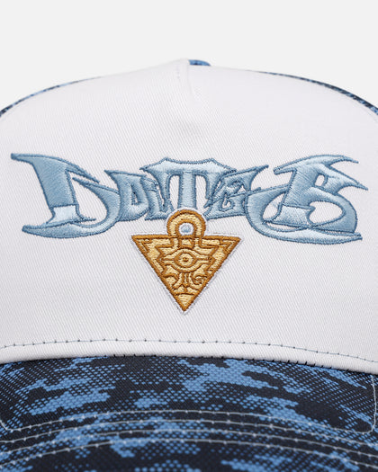 Loiter X Yu-Gi-Oh! Blue Eyes Toon Dragon Trucker Snapback Hat Blue Camo