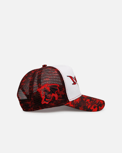 Loiter X Yu-Gi-Oh! Slifer The Sky Dragon Trucker Snapback Hat Red Camo
