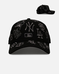 New Era MLB 'All Over Leagues' 9FORTY A-Frame Snapback Black/Charcoal