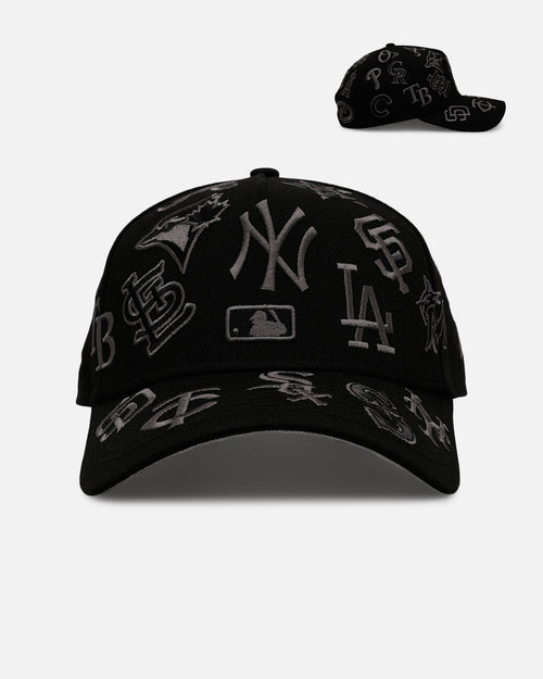 New Era MLB 'All Over Leagues' 9FORTY A-Frame Snapback Black/Charcoal
