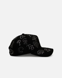New Era MLB 'All Over Leagues' 9FORTY A-Frame Snapback Black/Charcoal