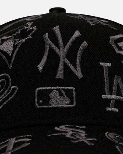 New Era MLB 'All Over Leagues' 9FORTY A-Frame Snapback Black/Charcoal