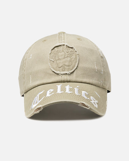 Mitchell & Ness Boston Celtics 'Gothic Arch' Dad Fit Strapback Gravel Stone