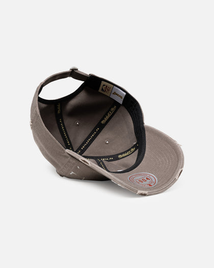 Mitchell & Ness Los Angeles Lakers 'Gothic Arch' Dad Fit Strapback Washed Chocolate