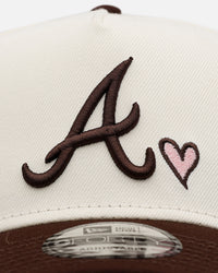 New Era Atlanta Braves 'Pink Satin Pink Hearts Walnut' 9FORTY A-Frame Snapback Chrome/Walnut