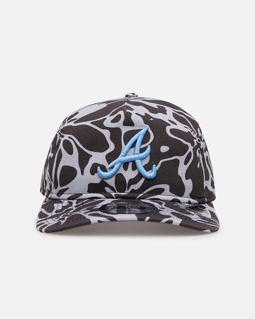 New Era Atlanta Braves 'Brushed Cotton' 19TWENTY Strapback Black/Light Blue