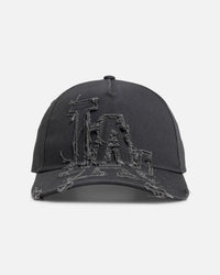 New Era Los Angeles Dodgers 'Applique Distressed' 9FORTY A-Frame Snapback Graphite