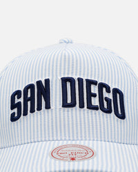 Mitchell & Ness San Diego Padres 'Seersucker' Pro Pinch Snapback Blue/White