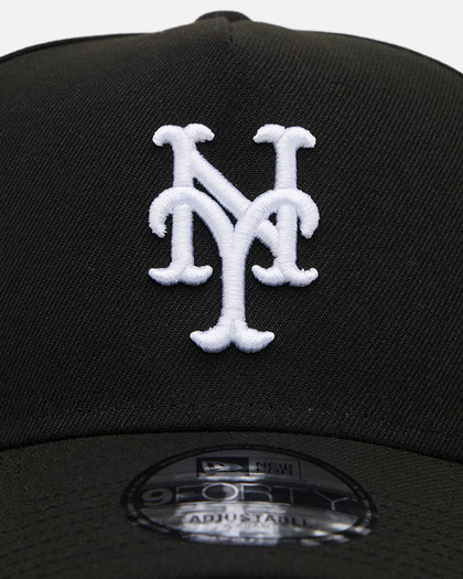 New Era New York Mets 'Black' 9FORTY A-Frame Snapback Black/White