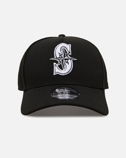 New Era Seattle Mariners 'Black' 9FORTY A-Frame Snapback Black/White