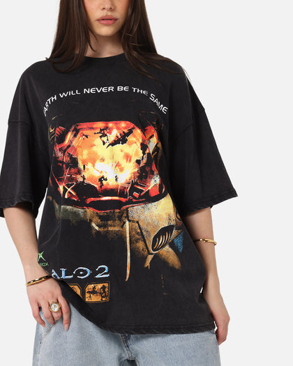 73Studio X Halo Halo 2 Masterchief Vintage T-Shirt Black Acidwash